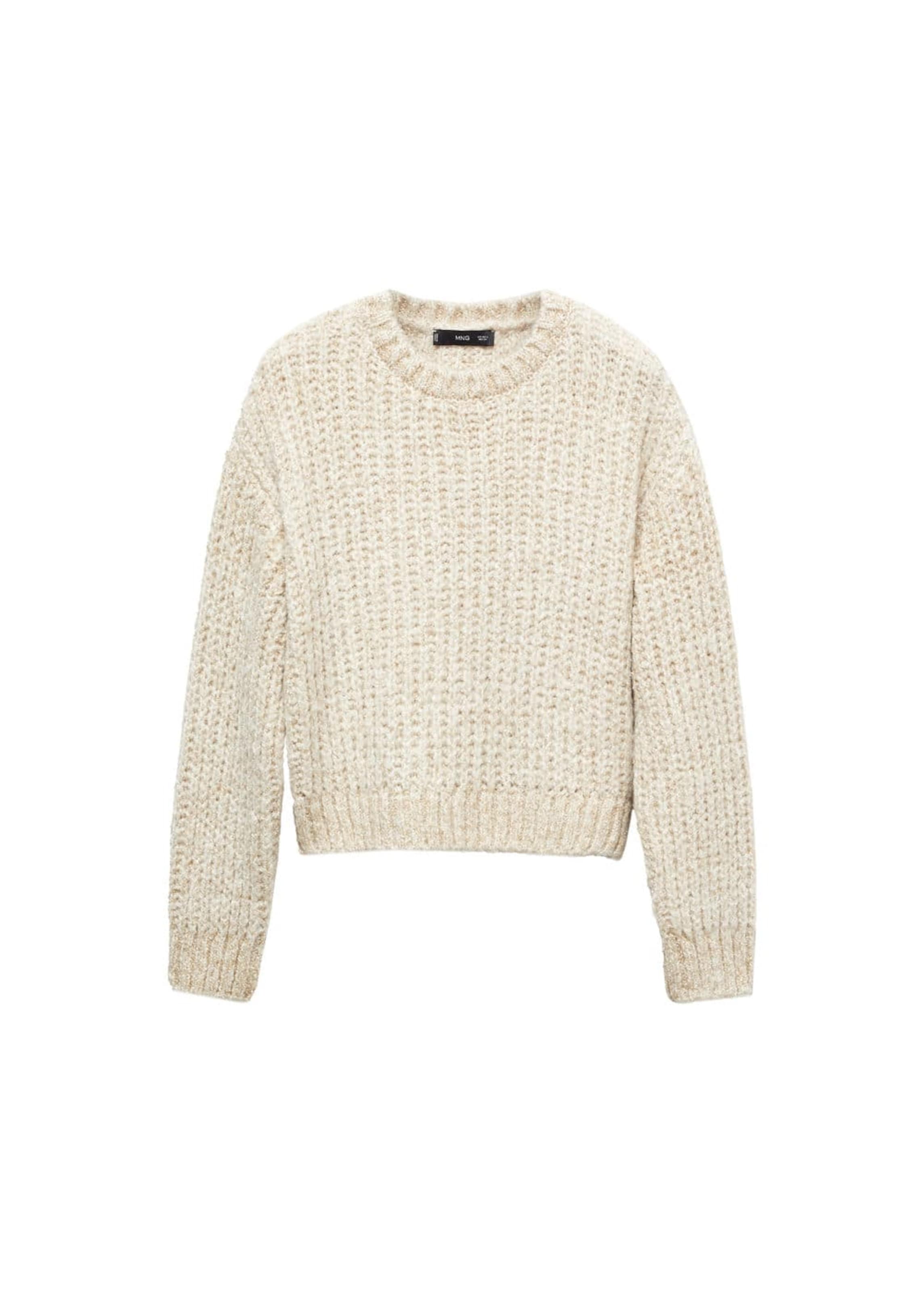 MANGO Sweater 'Golden' in Beige: front