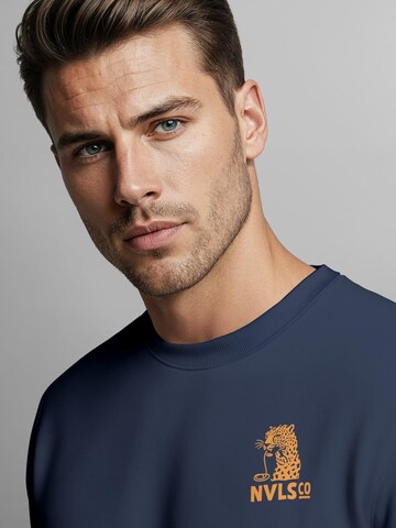 Neverless Sweatshirt 'Eat pasta' in Blue