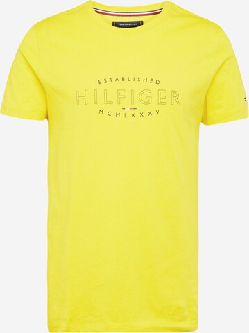 T-Shirt TOMMY HILFIGER en jaune : devant