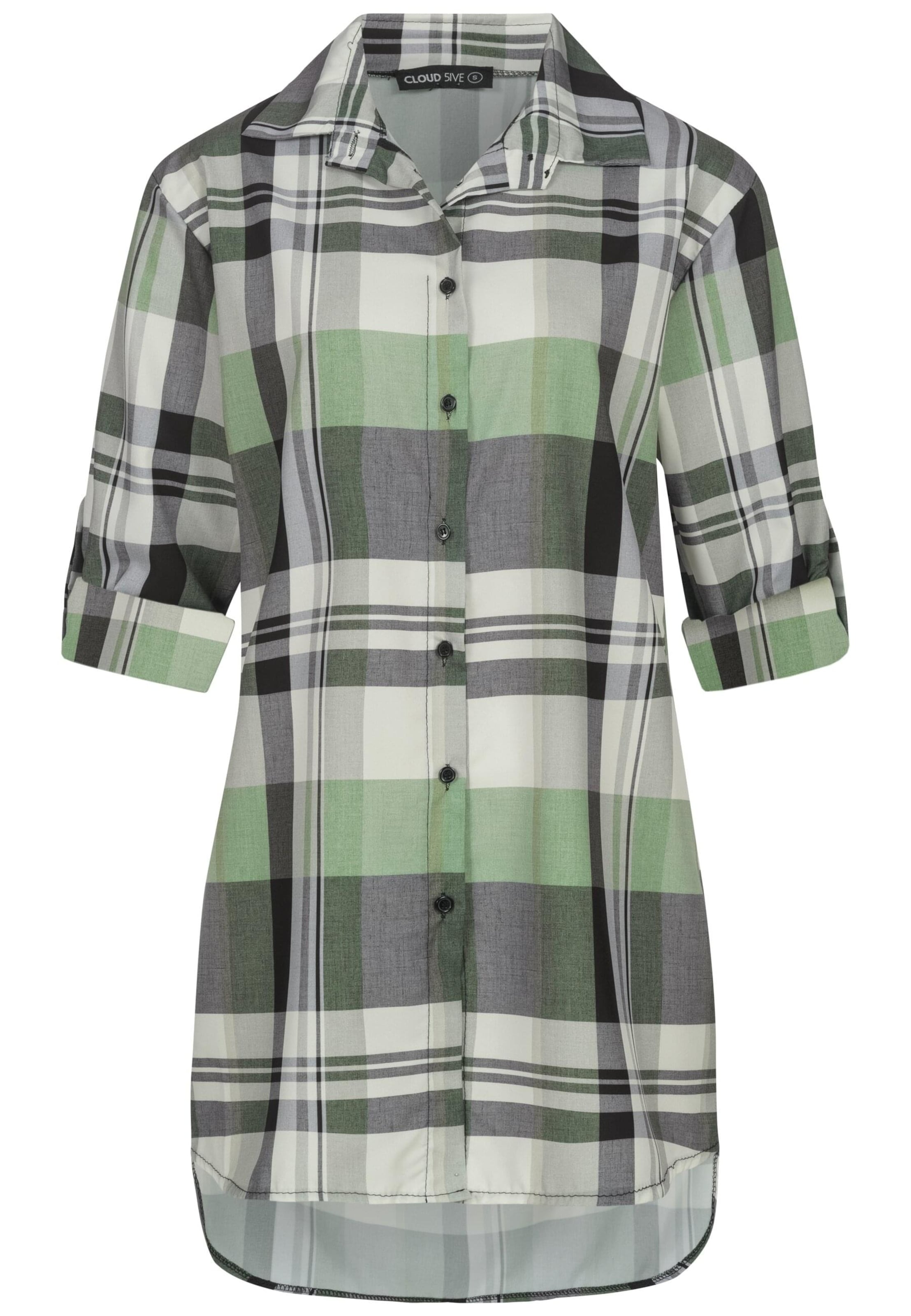 Cloud5ive Bluse in grau / pastellgrün / weiß, Produktansicht