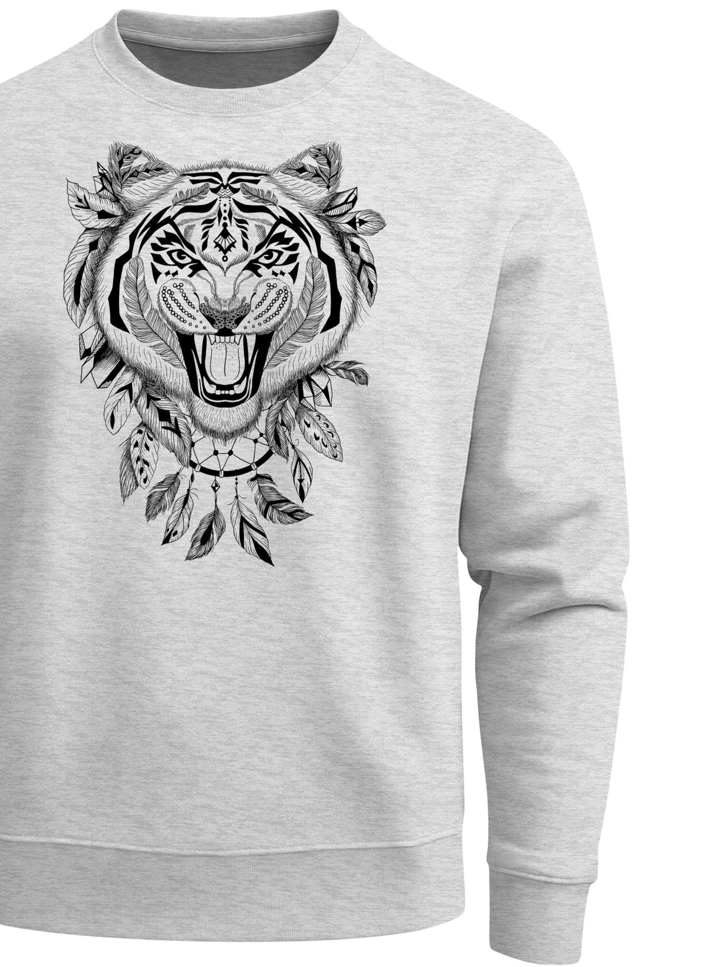 Neverless Sweatshirt 'Tiger'‌ in Grau