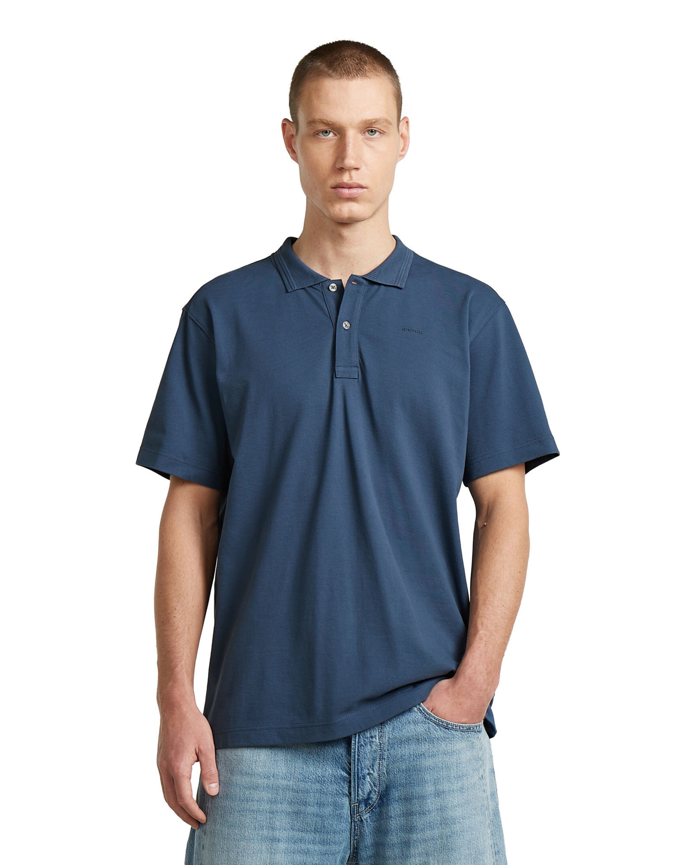 T-Shirt 'Core Regular Polo' G-STAR en bleu : devant