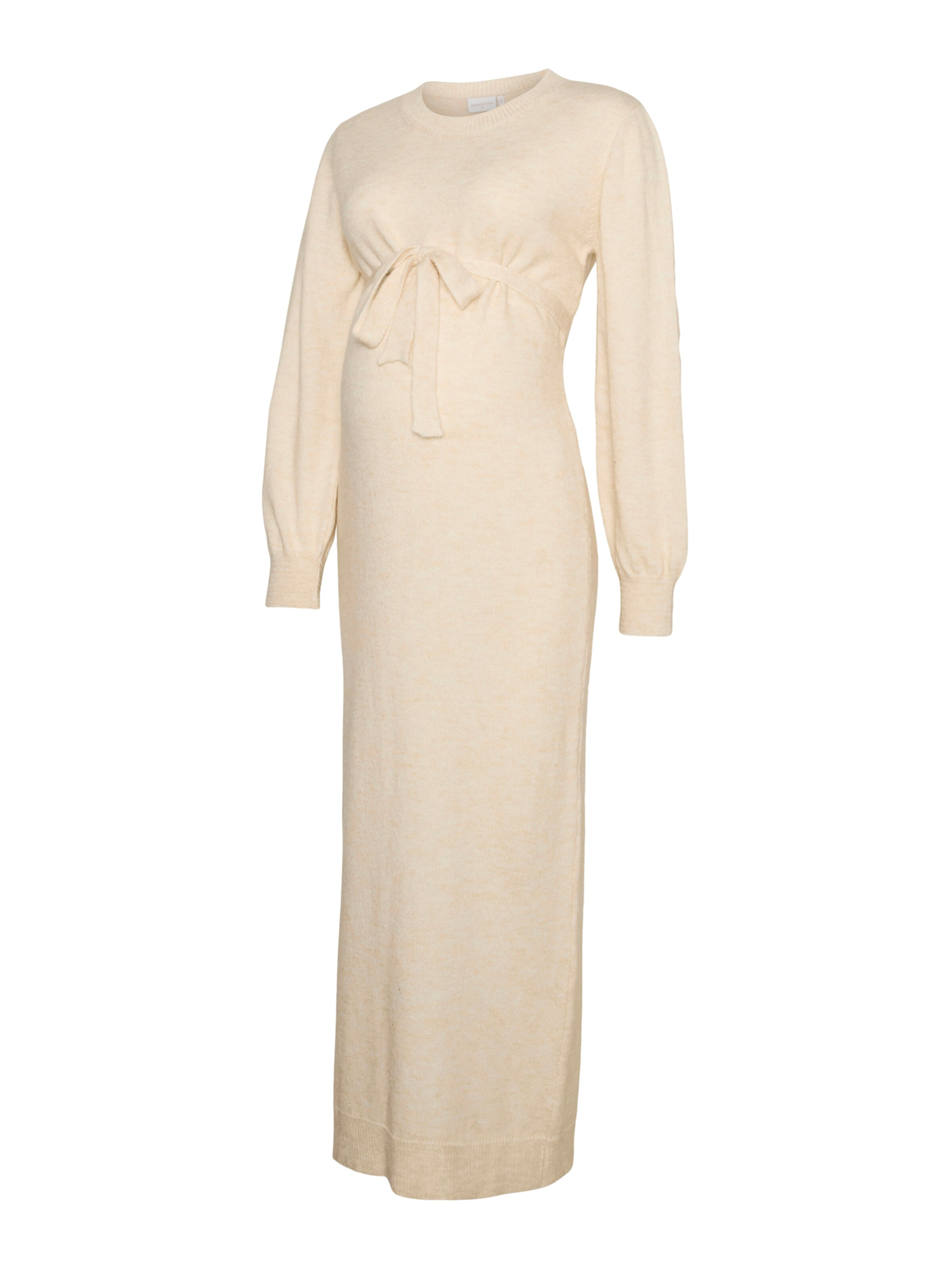 Robes en maille 'MLNEWANNE' MAMALICIOUS en beige : devant