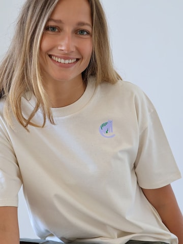 Kultgut Shirt 'Cat' in Yellow