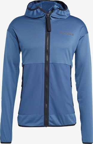 Veste en polaire fonctionnelle 'Tech Flooce Light ' ADIDAS TERREX en bleu : devant