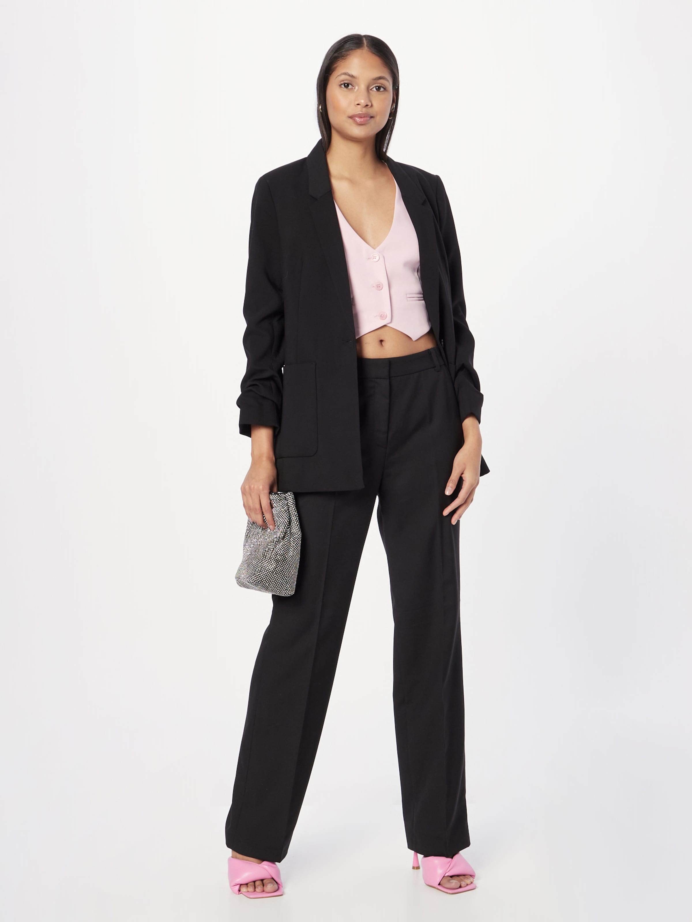 Regular Pantalon a plis ESPRIT en Noir ABOUT YOU