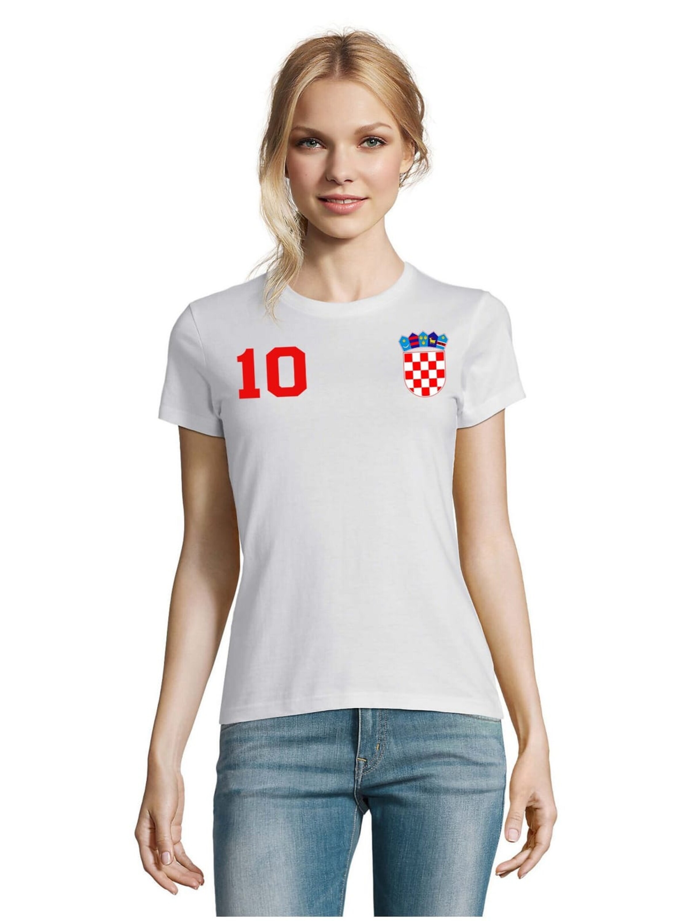 Blondie & Brownie Shirt 'Kroatien' in White: front