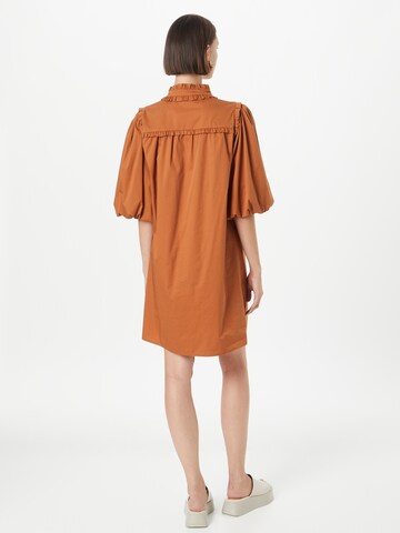 Freequent Shirt Dress in Brown