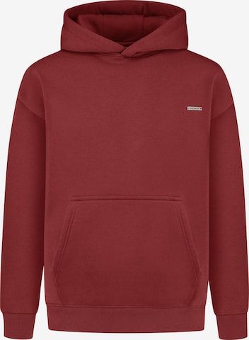 Smilodox Ilyas Blank Basic Hoodie in Rot: Vorderseite