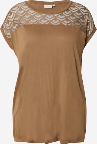 ONLY Carmakoma Футболка 'CARFLAKE' в Коричневый: спереди