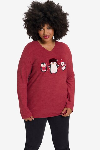 Sweat-shirt Ulla Popken en rouge : devant