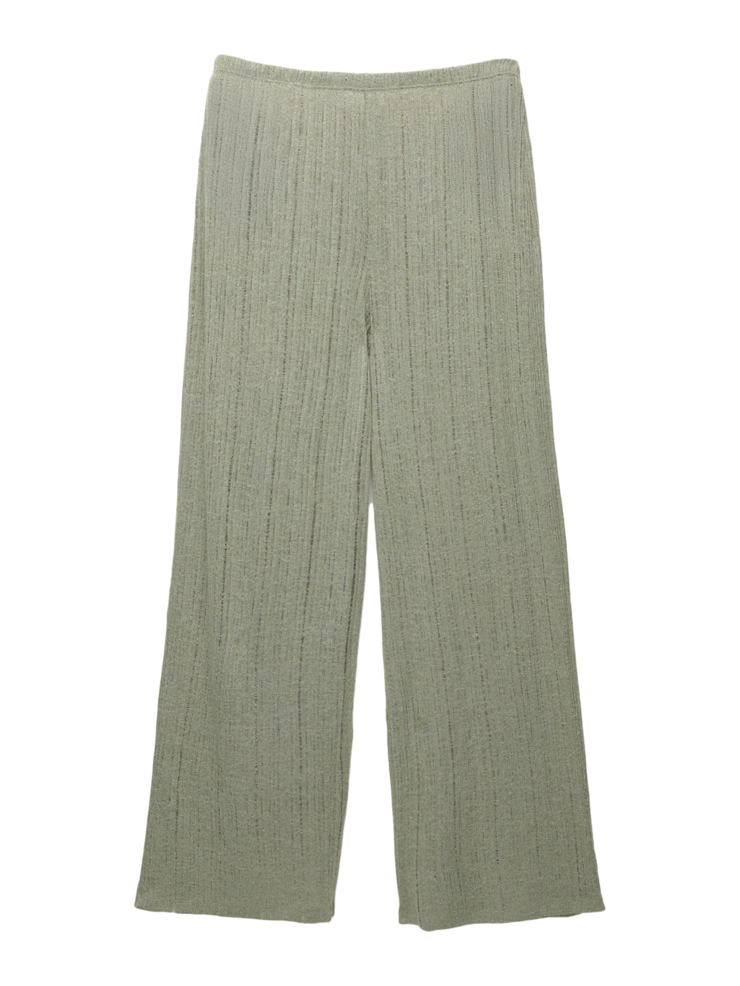 Pull&Bear Szeroka nogawka Spodnie w kolorze zielony: przód