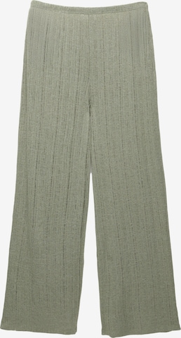 Pull&BearWide Leg/ Široke nogavice Hlače - zelena boja: prednji dio