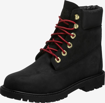 TIMBERLAND - Botines con cordones 'Heritage' en negro: frente