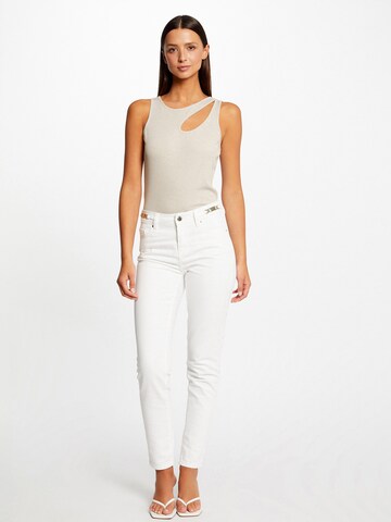 Coupe slim Pantalon Morgan en blanc