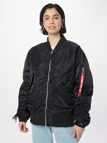 ALPHA INDUSTRIES Prehodna jakna | črna barva: sprednja stran