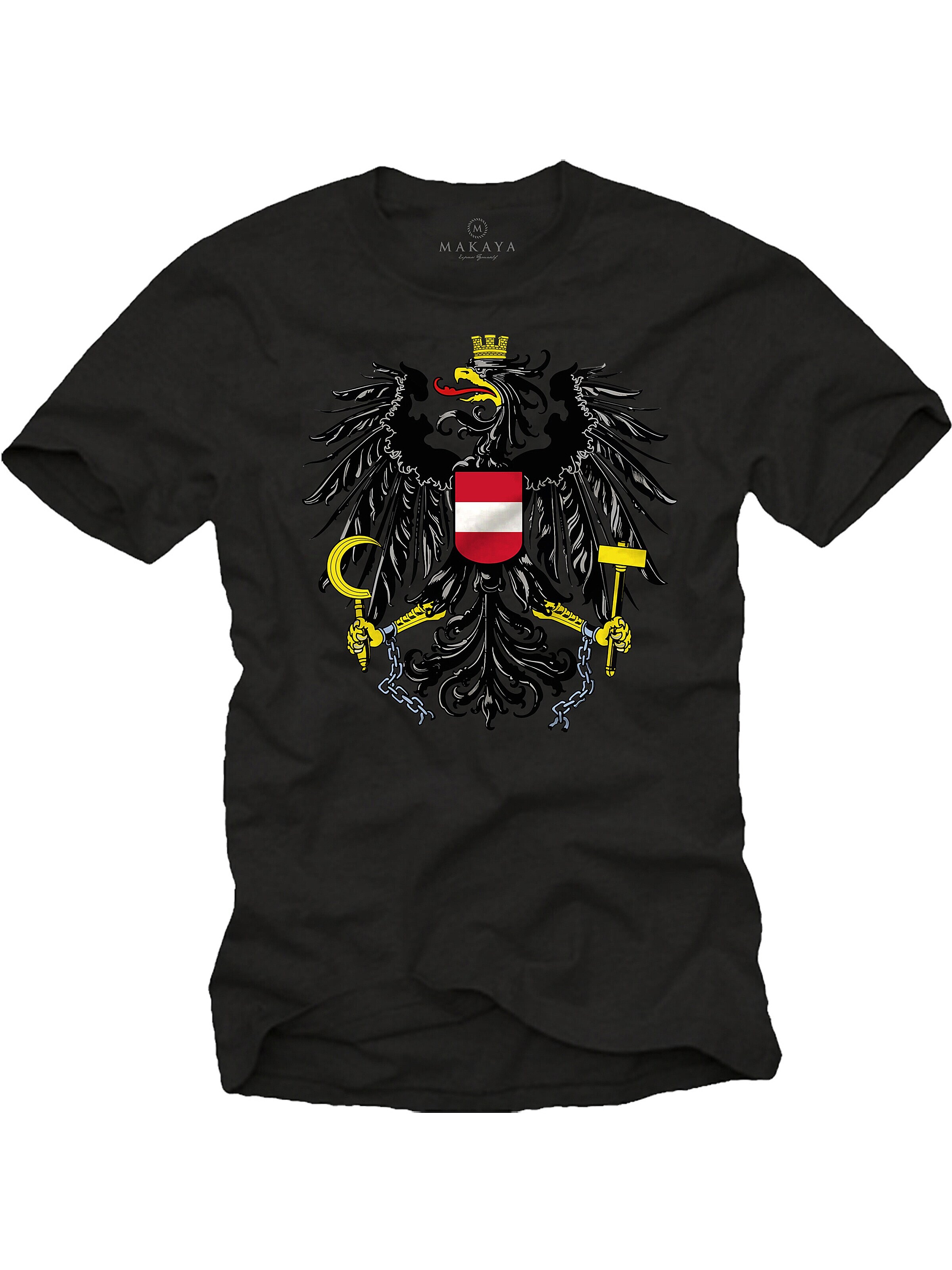 MAKAYA Shirt 'AT-Adler groß' in Black: front