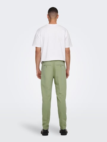 Only & Sons Regular Pleated Pants 'Eve' in Green