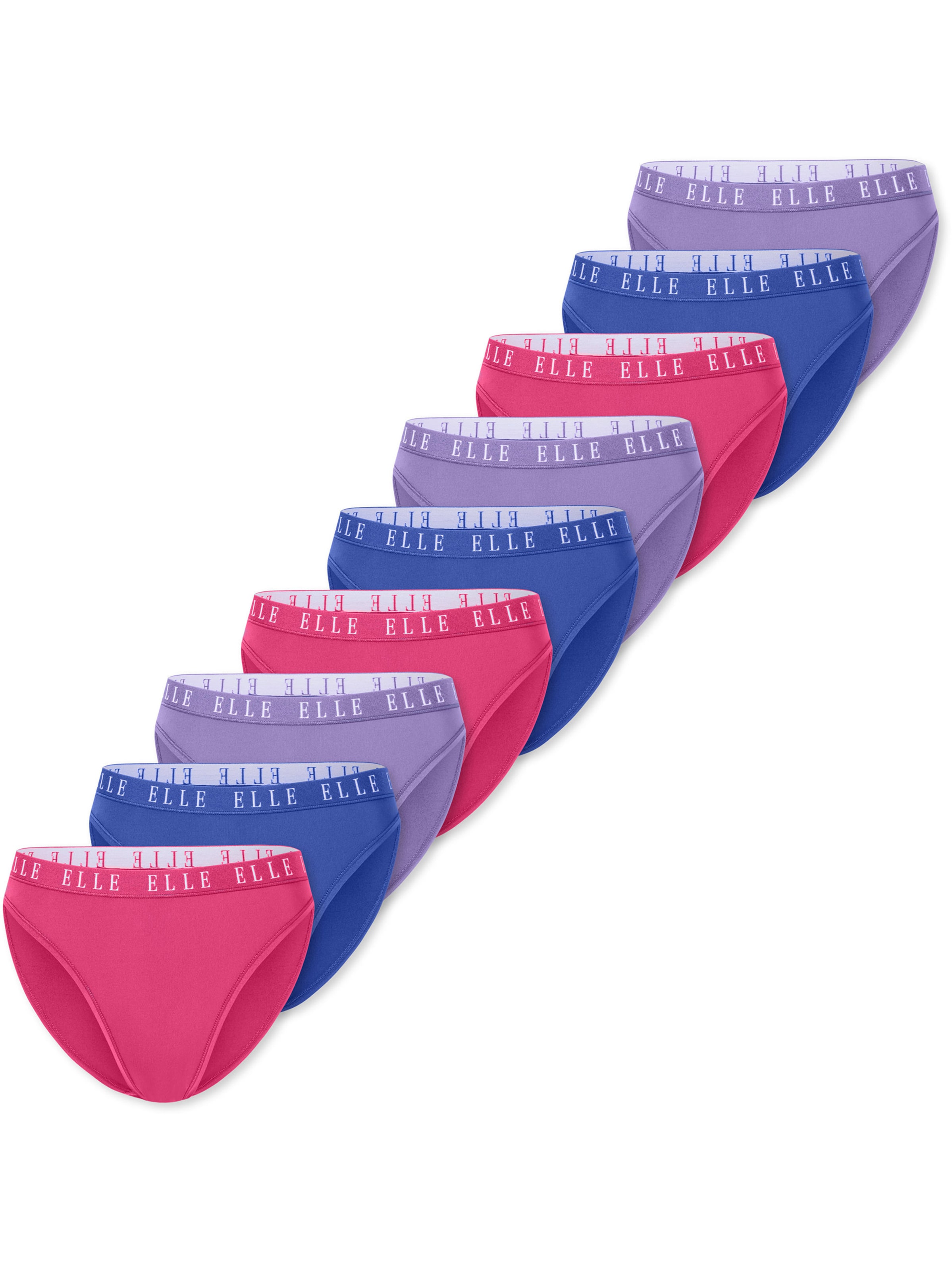 ELLE Slip ' High Leg Logo ' in Blue: front