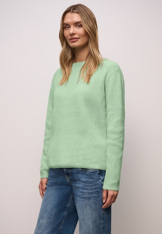 STREET ONE Sweater 'Chenille' in Green: front