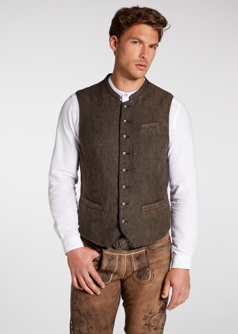 SPIETH & WENSKY Traditional Vest 'Pinto' in Brown: front