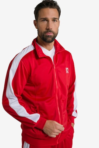 JAY-PI Zip-Up Hoodie in Red: front