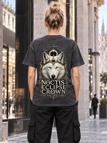 LUNØIR Studio Póló 'Noctis Eclipse Crown' - fekete