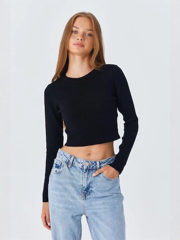 MixRay Pulover 'Pullover' | črna barva: sprednja stran
