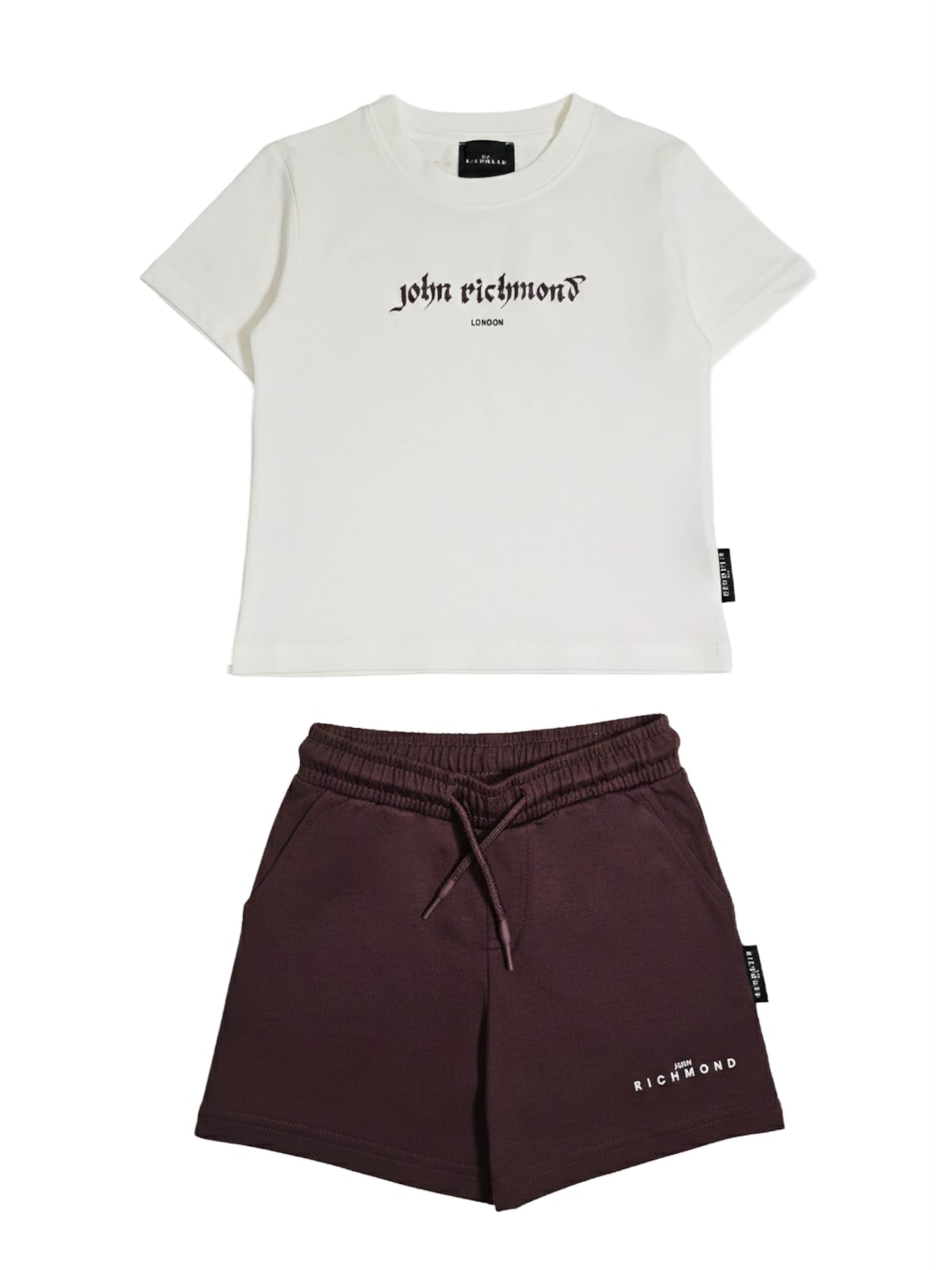 John Richmond Set 'Completo bianco-marrone per bambino' in White: front