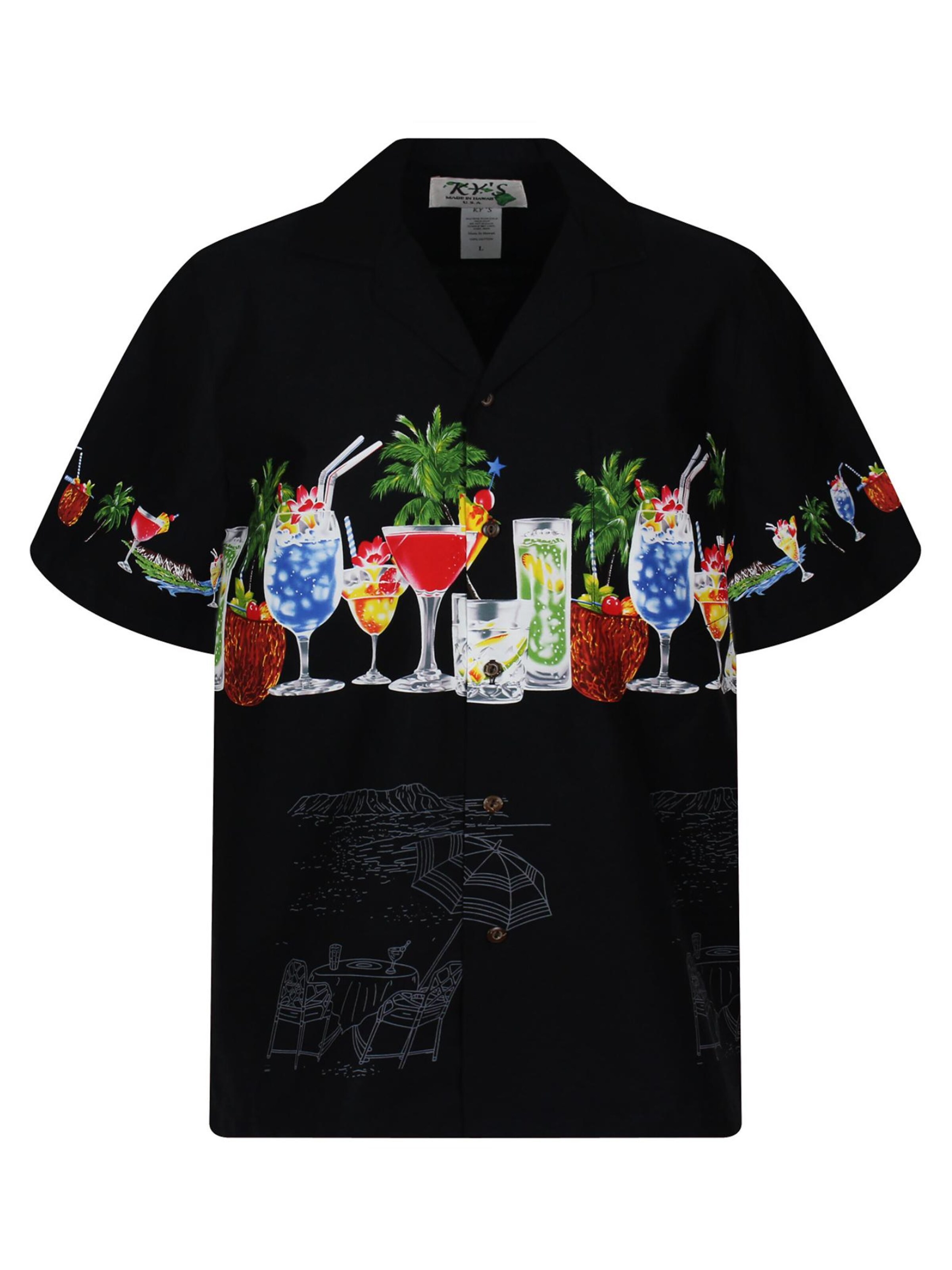 KY's Hemd 'Cocktail Brustdruck'‌‌‌‌‌‌ in schwarz, Produktansicht