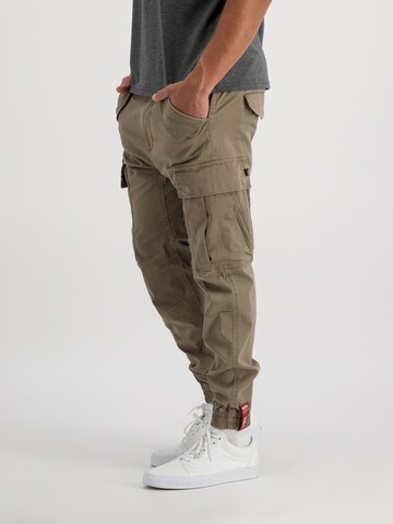 ALPHA INDUSTRIES Tapered Cargo Pants 'Airman' in Green: front