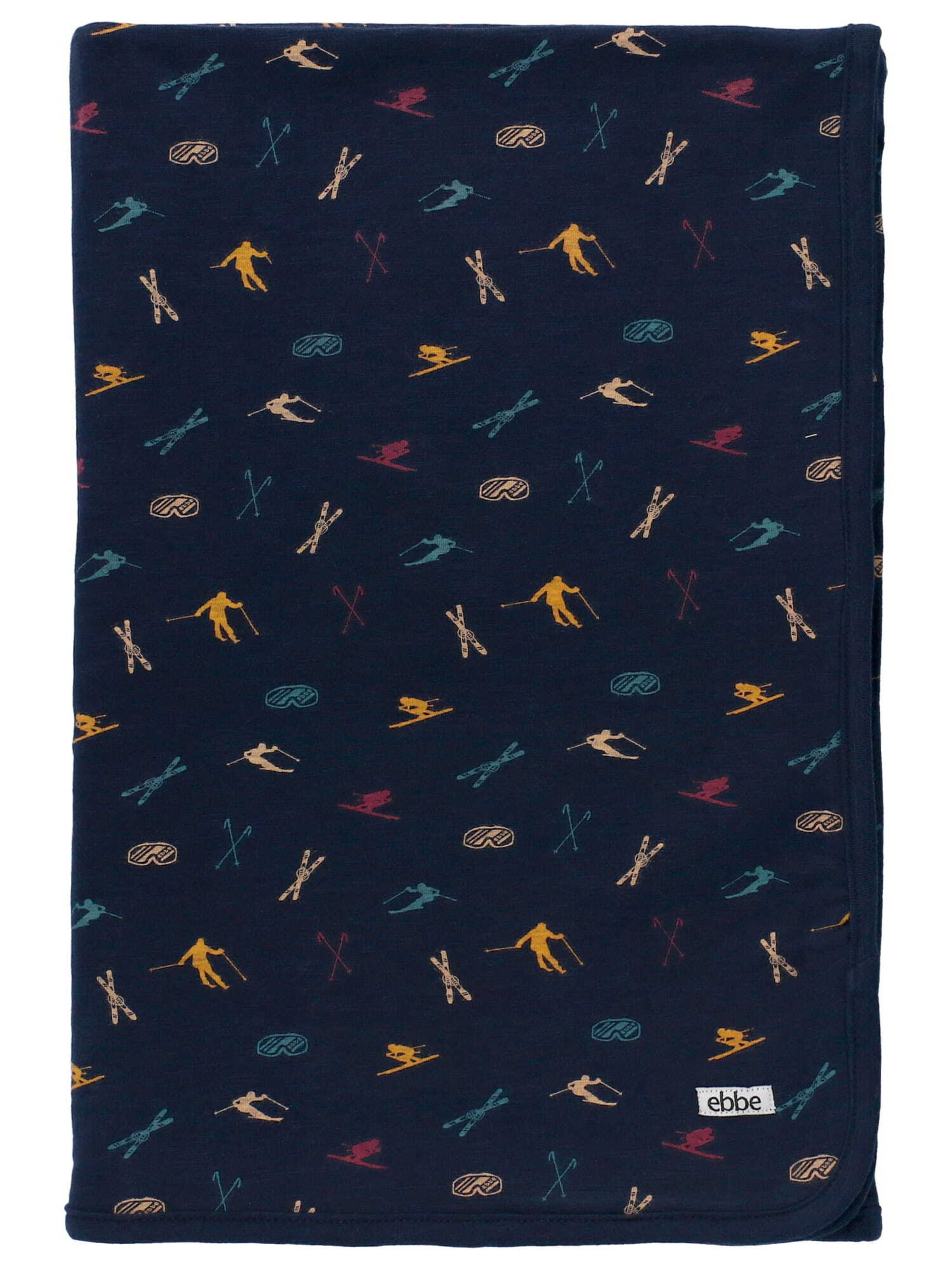 Ebbe Baby Blanket 'Skier' in Blue: front