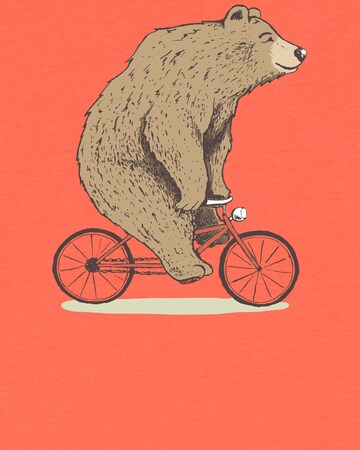 watabout.kids T-Shirt 'Fahrradbär' in Orange