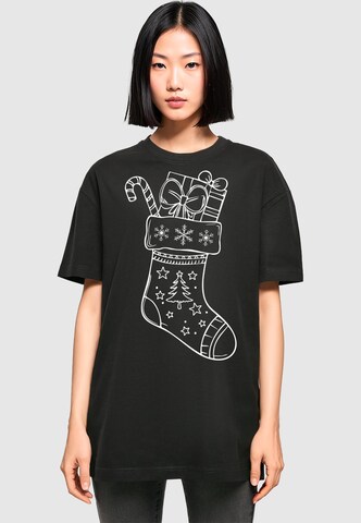 Merchcode Shirt 'Christmas Socks' in Black: front