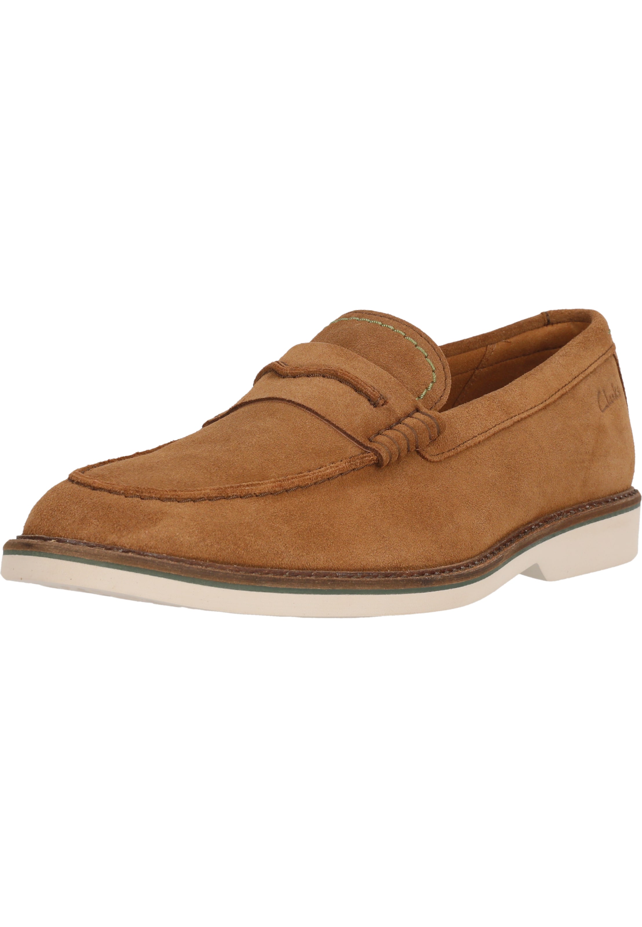CLARKS Instappers 'Atticus' in Bruin: voorkant