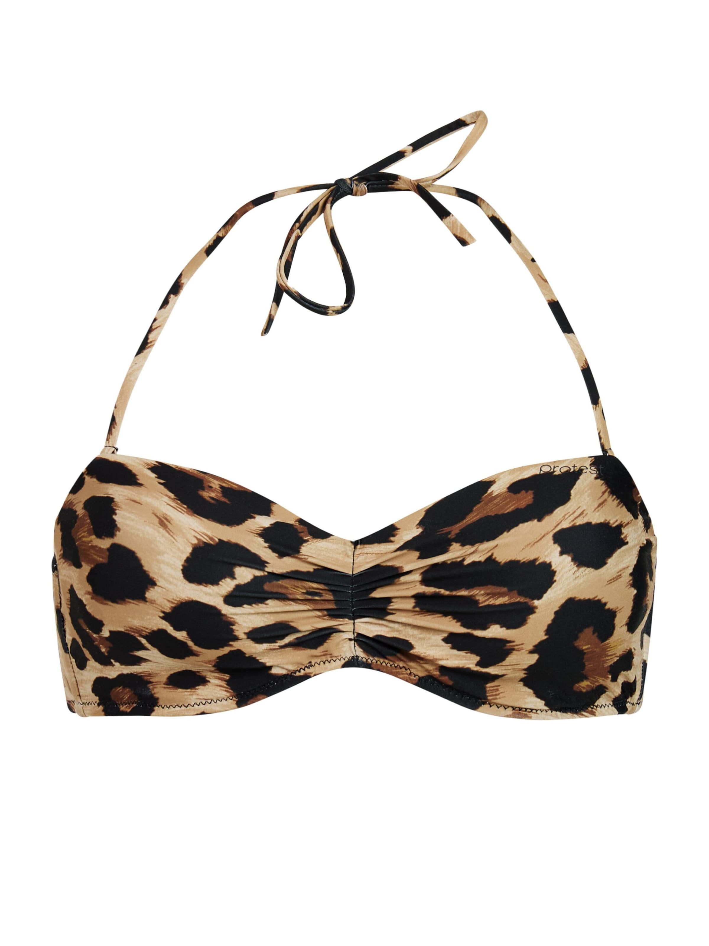 PROTEST Bandeau Bikini top 'MIXLeslie' in Brown: front