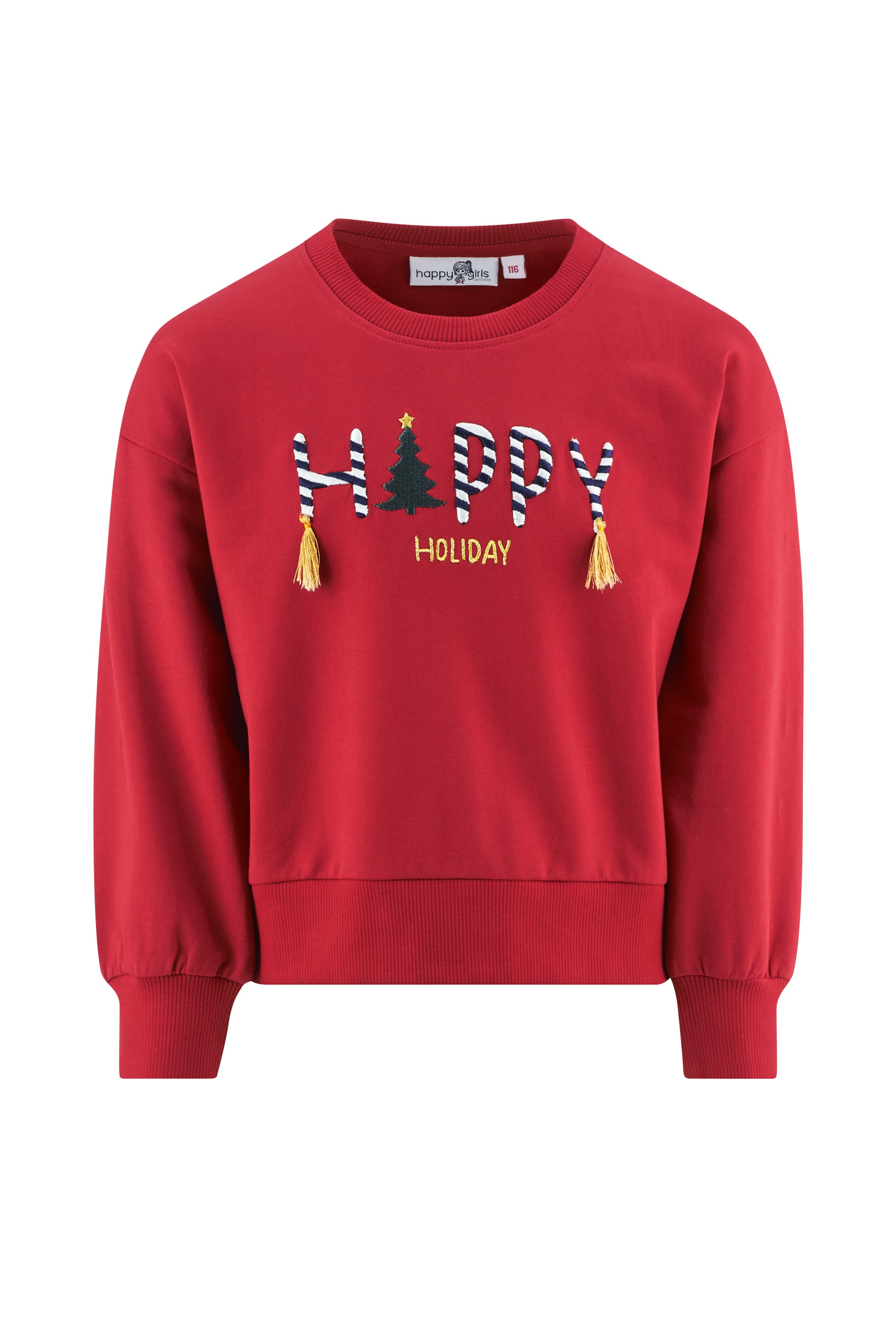 happy girls Sweatshirt in Rood: voorkant