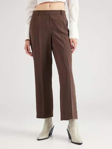 MOS MOSH Regular Pleated Pants in Brown: front