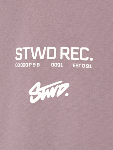 Pull&Bear Тениска 'STWD RECORDS' в лилав