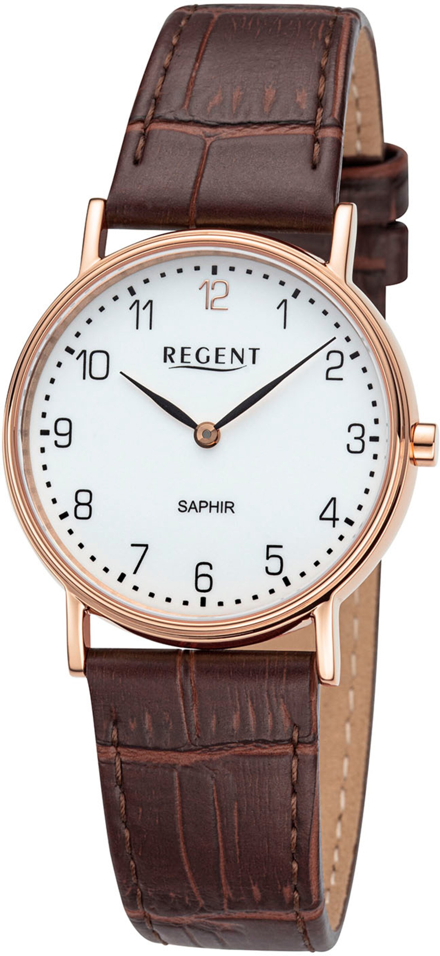 REGENT Analoguhr in Gold: Vorderseite