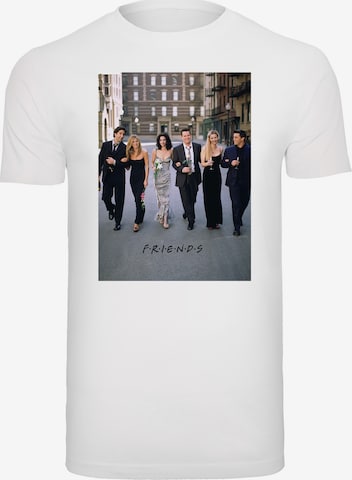 T-Shirt 'Friends Champagne And Flowers' F4NT4STIC en blanc : devant