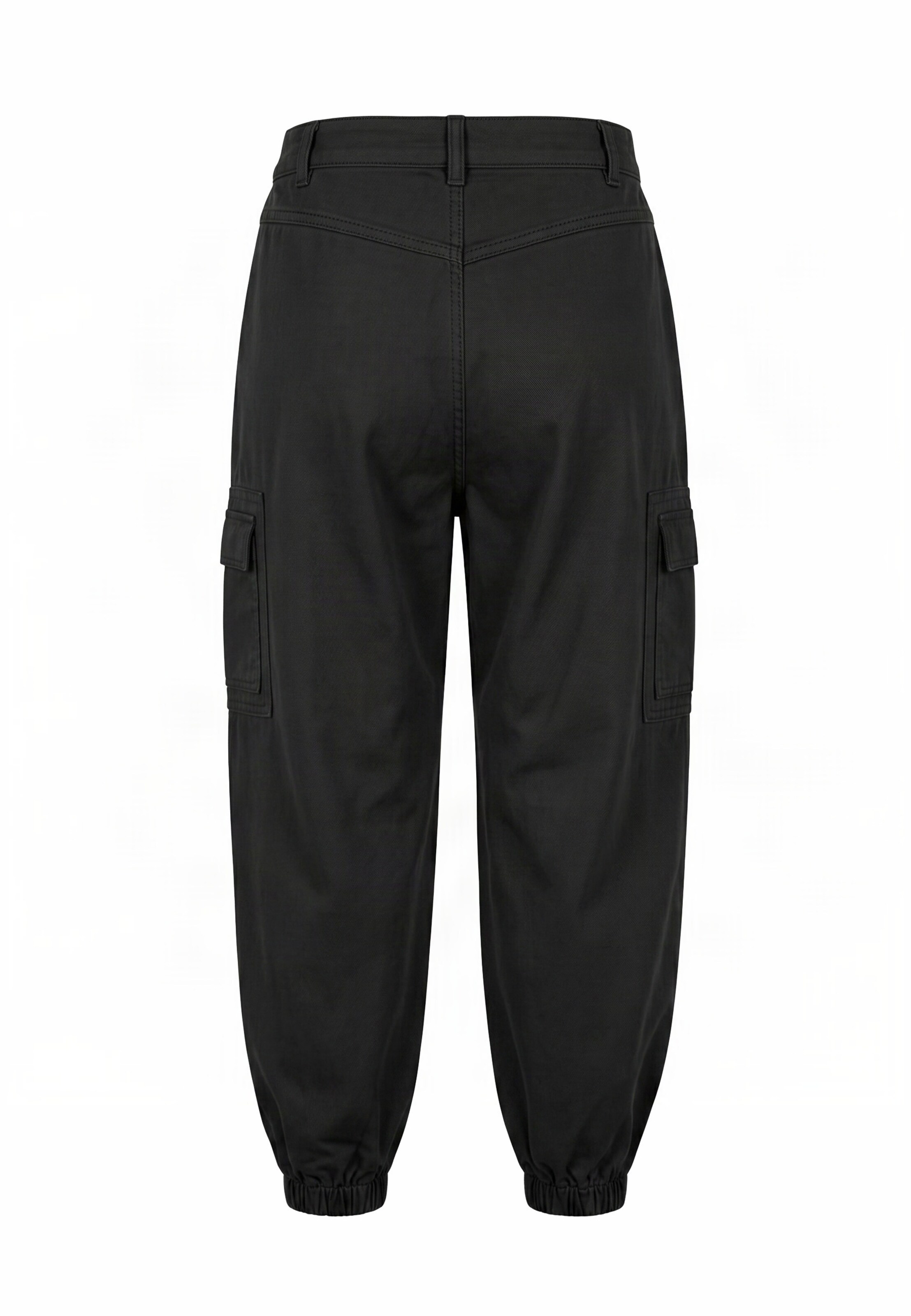 Urban Classics Tapered Cargo trousers in Black: back