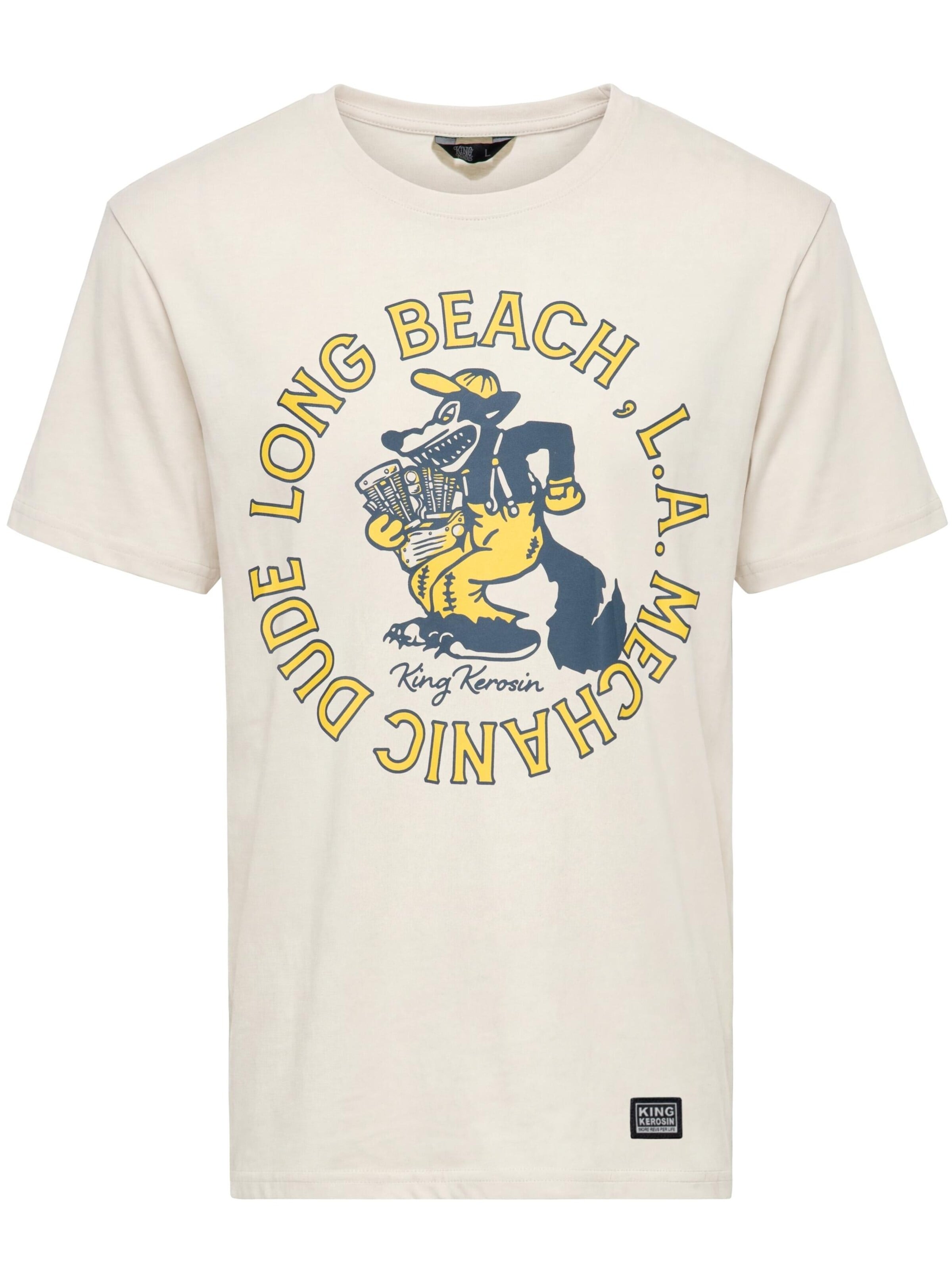 King Kerosin Shirt 'Mechanic Dude'‌‌‌‌ in Weiß: Vorderseite