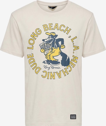 King Kerosin Shirt 'Mechanic Dude' in Weiß: Vorderseite