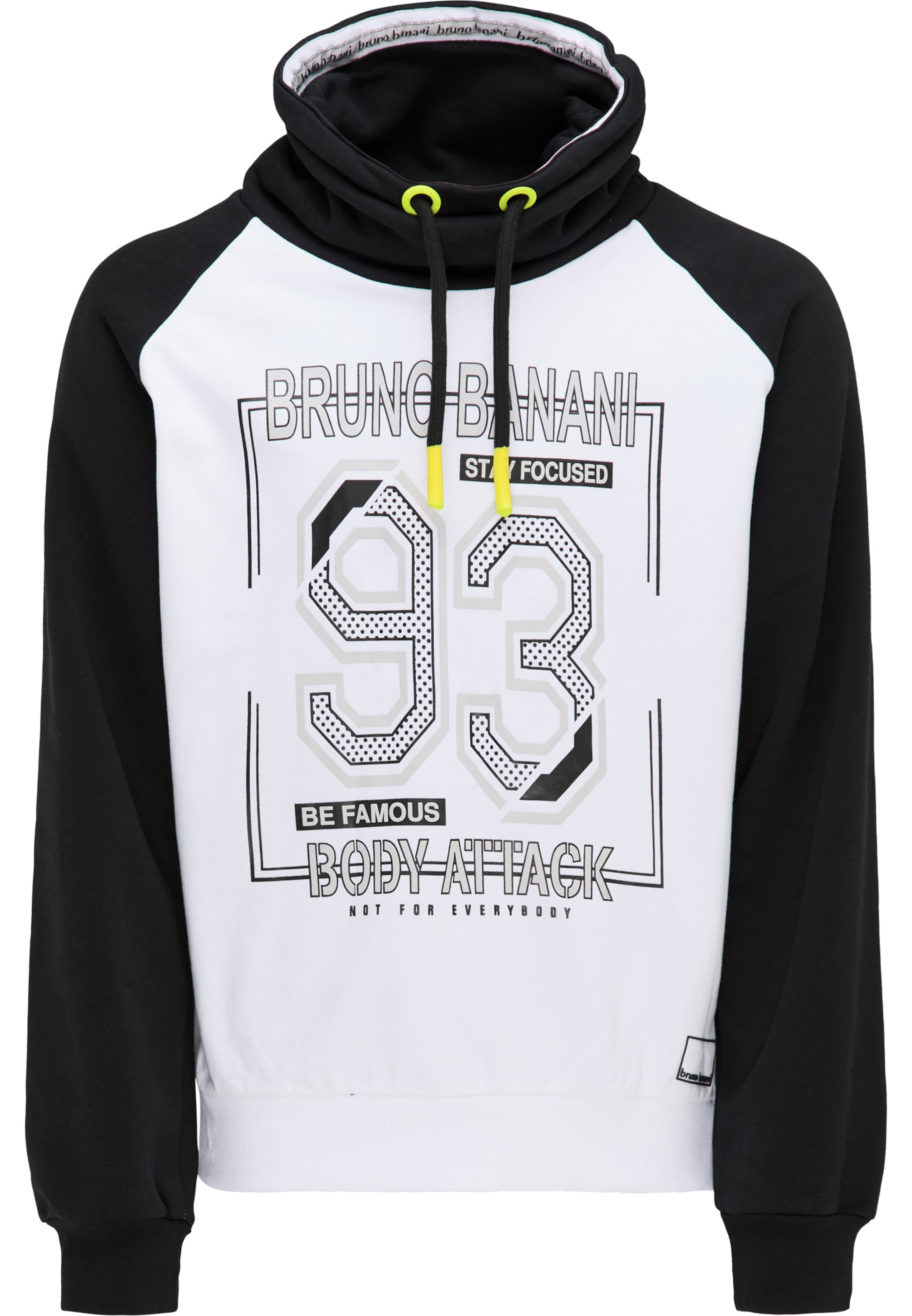 Bruno Banani Sweatshirt 'Freeman' in Wit: voorkant