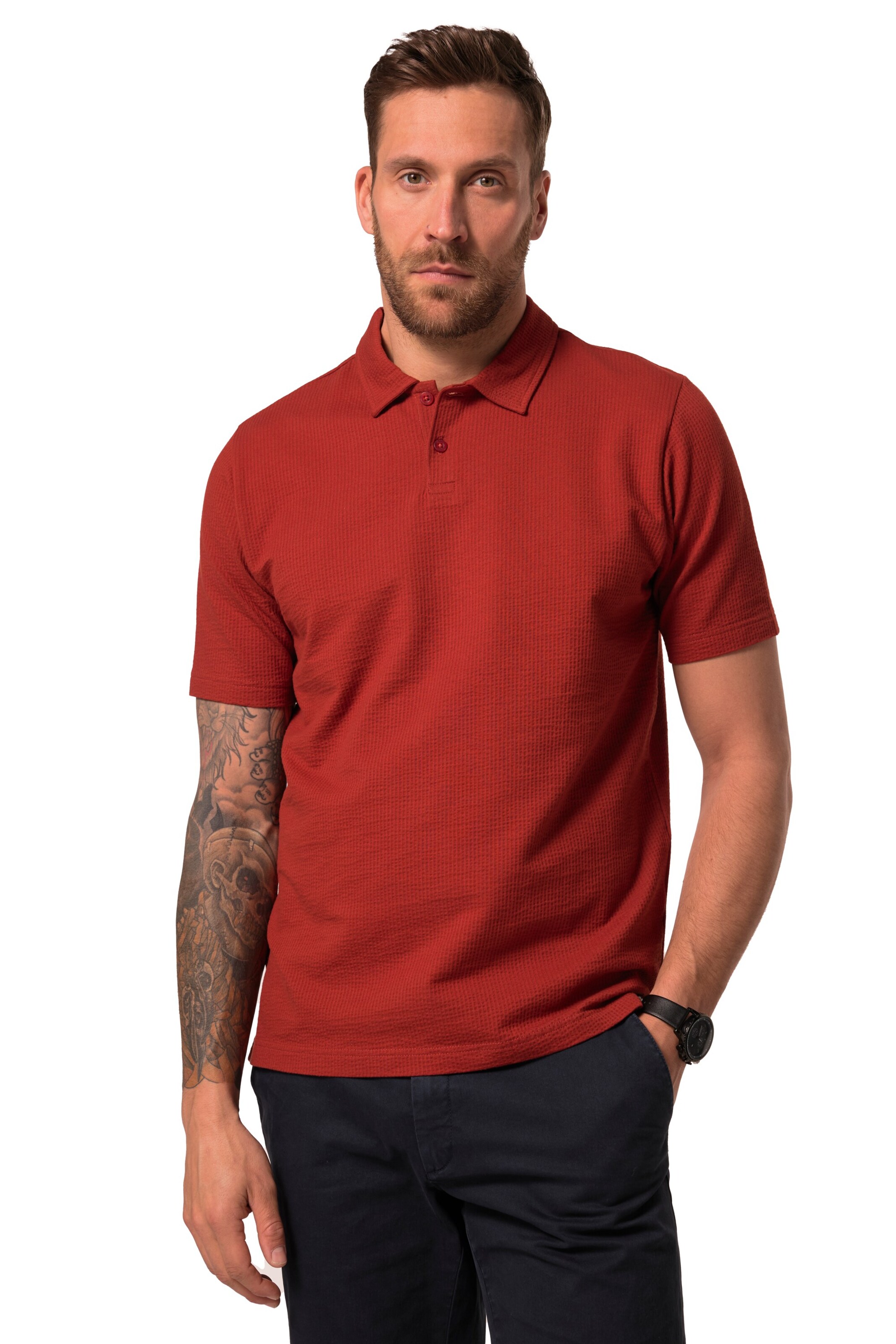 JP1880 Shirt in Rood: voorkant