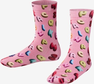 FALKE Socks 'Colourful Alphabet Print' in Red: front