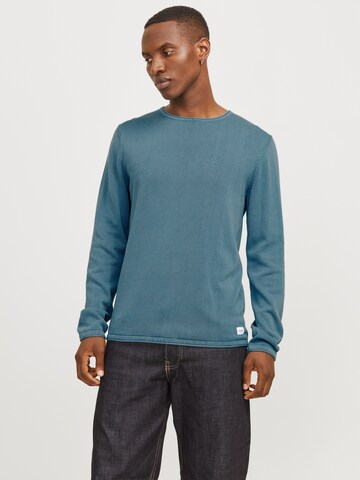 Regular fit Pullover 'JJELeo' di JACK & JONES in blu: frontale