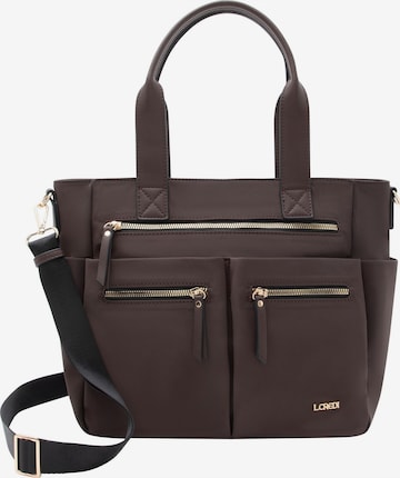 Sac bandoulière 'Odeta' L.CREDI en marron : devant