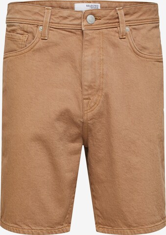 Regular Pantalon 'Luke' SELECTED HOMME en beige : devant